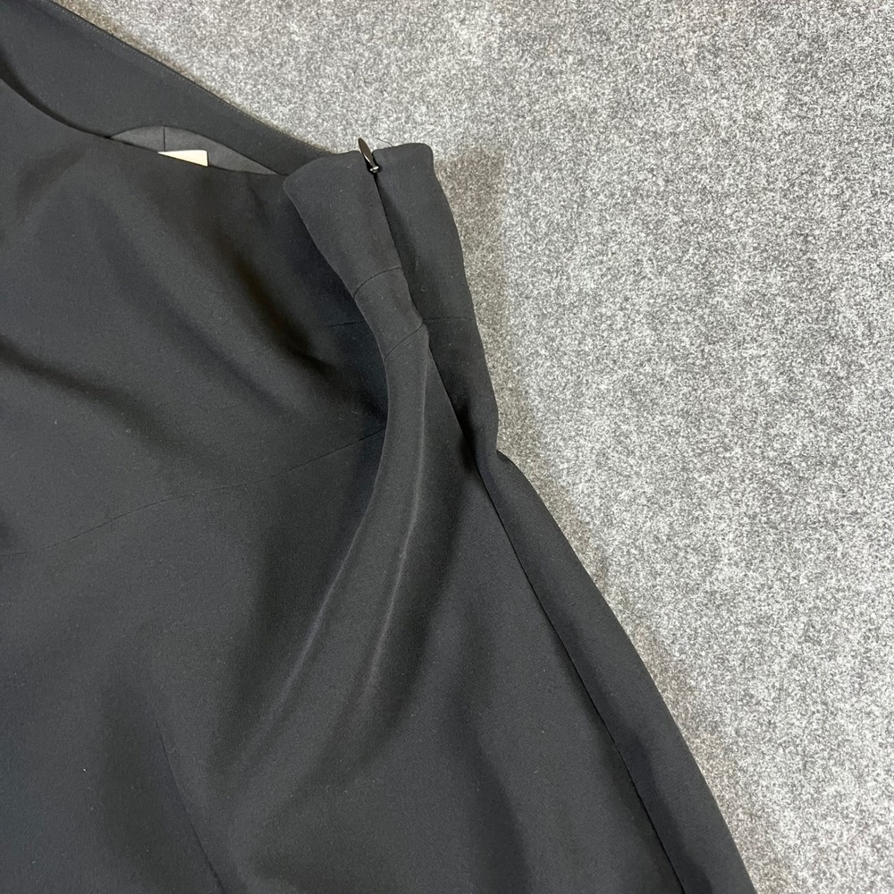 Cinq a Sept Black One Shoulder Asymmetric Flounce Hem Midi Dress Size 8 - Picture 4 of 12